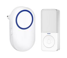 Solight 1L78 - Bevielis prijungiamas durų skambutis 230V IP56 balta