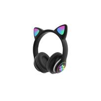 Žaismingos bevielės Bluetooth ausinės su LED ausytėmis - juodos