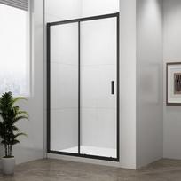 Skaidraus stiklo dušo durys į nišą Polysan Easy Line Black 1400 mm