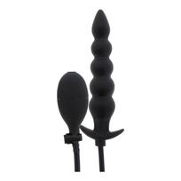 Extreme Inflatable Ribbed Plug Advanced Pripučiami analiniai karoliukai