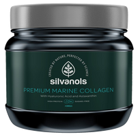 SILVANOLS PREMIUM MARINE COLLAGEN su hialurono rūgštimi, vitaminu C ir astaksantinu milteliai, 400 g
