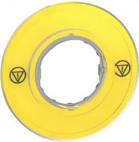 Legend holder 60mm for emergency stop switching off push button, Harmony XB4, plastic, yellow, unmar ZBY9121 | 3606480561245