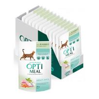 OPTIMEAL Rabbit in Carrot jelly - konservai katėms be grūdų su triušiena ir morkomis, drebučiuose, 85g*12vnt.