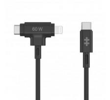 Hyper | HyperJuice Silicone USB-C to USB-C and Lightning Hybrid 60W Cable