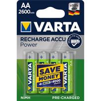 VARTA Rechargeable Battery R6 (AA) 2600mAh Power Accu, 4-pack
