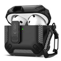 Dėklas Apple AirPods 4 Tech-Protect Carbonox juodos spalvos