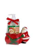 ACCENTRA Kalėdinis rankų muilas su dekoratyviniu keraminiu laikikliu, 350 ml (žiemos uogų aromato)