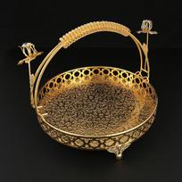 Auksinė Europos Vintažinė Vaisių Lėkštė, Aukštos Klasės Apvali, Viešbučio Vaisių Krepšelis, Torto Lėkštės Ornamentai, Svetainės Daugiafunkcinis Mados brown
