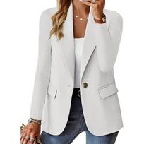 GMXIA Women's Vintage Casual Solid Color Print Summer Spring Long Sleeve POLO Neck Jackets & Coats Temperament Suit Vest for Women S balta