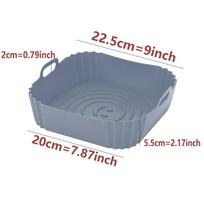 22cm Silikoniniai oro keptuvės orkaitės kepimo skardos Picos kepta vištiena Airfryer silikoninis krepšelis Daugkartiniai Airfryer skardos įdėklai Priedai