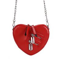Small Shoulder Bag Women's New Fashion Love Chain Pu Small Satchel Bag Korean Version Personalized Creative Shoulder Bag