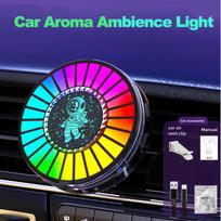 Išmanus LED automobilio oro gaiviklis - Programėle valdomas aromaterapinis difuzorius su 256 spalvų muzikos vizualizatoriumi L030 black