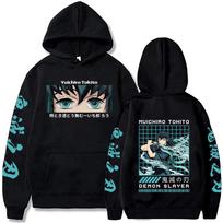 „Demon Slayer“ Japonija Anime Vyrai Moteriškas megztinis Harajuku Muichiro Tokito Graphic Print Plus Size Megztinis Gatvės apranga Moteriškas megztinis S