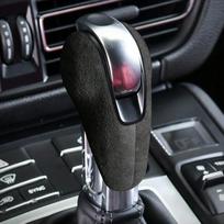 Zomšinė automobilio pavarų svirties perjungimo rankenėlės dangtelio apsauga, apdailos apdailos priedai, skirti „Porsche Macan Panamera Boxter 718“ pilka spalva