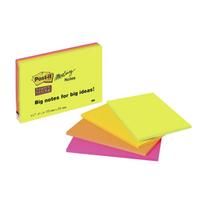 Lipnūs lapeliai POST-IT „Super sticky“, 149 x 98,4 mm, įvairios spalvos, 4 vnt./pak.