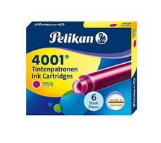 Rašalo kapsulės Pelikan, rožinės trumpos, 6vnt