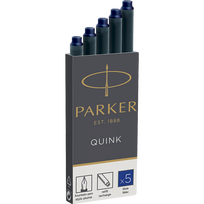 Rašalo kapsulės Parker, ilgos, mėlynos, 5vnt