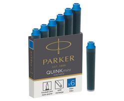 Rašalo kapsulės Parker, trumpos, mėlynos, 6vnt