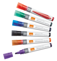 Baltos lentos žymekliai NOBO Liquid Ink, 6 vnt., įv. spalvų