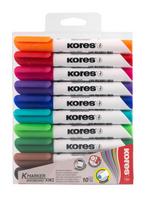 Žymekliai baltai lentai KORES XW1, 10 spalvų rinkinys