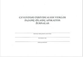 Gyventojo individualios veiklos pajamų-išlaidų apskaitos žurnalas A4, 24lapai