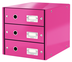 Dokumentų spintelė Leitz Click & Store WOW,  3 stalčiai, rožinė, 60480023