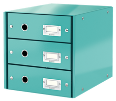 Dokumentų spintelė Leitz Click & Store WOW,  3 stalčiai, ice blue, 60480051