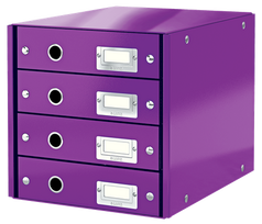 Dokumentų spintelė Leitz Click & Store WOW,  4 stalčiai, violetinė, 6049-00-62