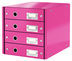 Dokumentų spintelė Leitz Click & Store WOW,  4 stalčiai, rožinė, 6049-00-23