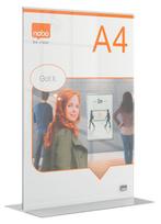 Informacinis akrilo stovelis NOBO Premium Plus A4, T formos