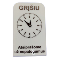 Pastatoma informacinė lentelė - laikrodis "Grįšiu" (LT)