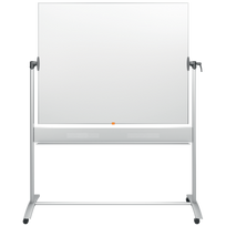 Dvipusė vartoma emaliuota balta magnetinė lenta NOBO 120x150 cm, su mobiliu stovu