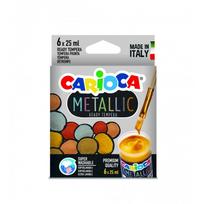 Tempera dažai CARIOCA Metallic, 6 spalvos, 25 ml