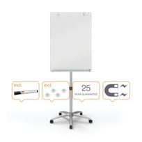 Stiklinis magnetinis konferencinis stovas NOBO MOBILE GLAS su ratukais