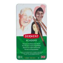 Akvarelinių pieštukų rinkinys Derwent Academy Skintones, 12 spalvų, metalinėje dėžutėje