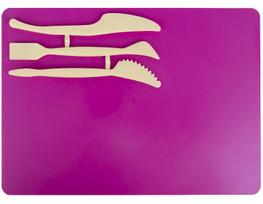 Lentelė plastilinui KITE su įrankiais, 250x180mm, rožinė