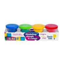 GENIO KIDS Natūralus plastilinas - modelinas, 4 spalvos