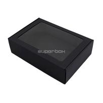 Juoda A4 formato dėžutė su PVC langeliu, 305 x 215 x 85