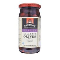 Alyvuogės GOURMANTE Kalamata, juodosios, be kauliukų, L dyduis, 360 g / 180 g