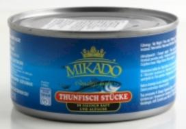 Tunų gabalai savo sultyse MIKADO, 185 / 130 g