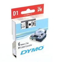 Juostelė Dymo D1, 6mmx7m, juoda ant balto