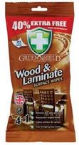 Drėgnos servetėlės Green Shield "Wood & Laminate", mediniams paviršiams, 70vnt