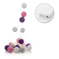 LED medvilniniai kamuoliai (Cotton ball) 20 vnt. baterijos AAA SAVEX
