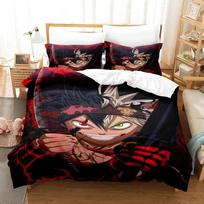 Anime Black Clover Patalių komplektas Antklodės užvalkalas Lovos komplektas Antklodės užvalkalas Pagalvės užvalkalas Antklodė karališko dydžio Karalienės dydžio Berniukų Suaugusiųjų Patalių komplektas 70x133cm 2pcs