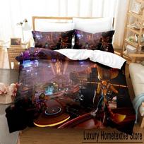 Personalo Žaidimas Anime Ratchet Clank Rift Apart Patalynės Komplektas Animacinis trijų dalių komplektas Suaugusiųjų Vaikų Miegamojo Antklodės užvalkalas Rinkiniai 3D Kawaii 70x133cm 2pcs
