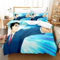 3D spausdintas „Ace Attorney“ anime patalynės komplektas, antklodės užvalkalas, pagalvės užvalkalas, karaliaus ir karalienės dydžio viengulis lovatiesių komplektas berniukams ir mergaitėms 135x200cm 2pcs