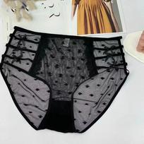 Didelio dydžio apatiniai drabužiai Seksualios kelnaitės Aukštas juosmuo Nėriniai Tinklelis Nėriniai Kelnaitės Grynasis troškimas Šlepetės Plonos Permatomos Trikampės kelnaitės One Size gray