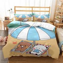 Poros Antklodės Užvalkalas Mielas Bubu Dudu Animacinis Lokys Panda Kawaii Patalynės Komplektas Įvairūs Dizainai Minkštas Karalienės Karaliaus Dydis Viengulis Dvigulis Dovana EU Single 135x200cm