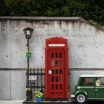 1460 VNT. Londono raudonasis telefono būdelės gatvės vaizdo serijos vyrams ir moterims dėlionės konstravimo kaladėlių žaislo dovana
