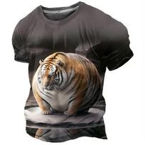 Tiger Wolf Alpaca Pattern T Shirt For Men Funny Animal 3D Printed Tees Summer Casual O-Neck Tops Unisex T-Shirts Short Sleeves 2XL